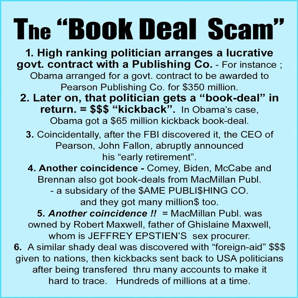 Book Deals, made by Obama and others at the expense of our government