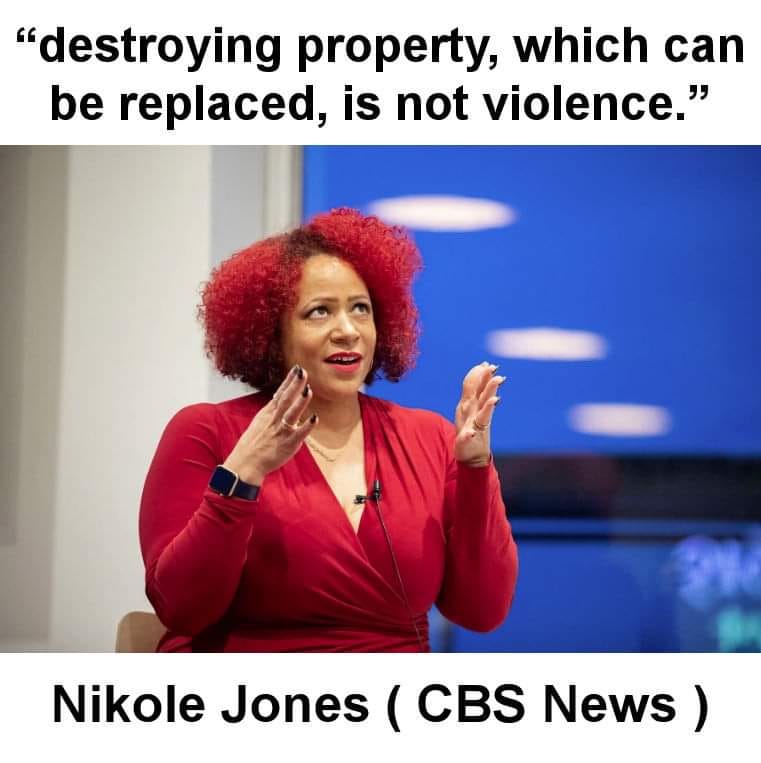Nikole Jones, CBS, saying 'destroying property that can be replaced, is not violence'