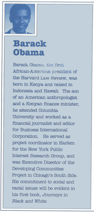 promotional booklet produced in 1991 by Acton & Dystel, which touts Obama as born in Kenya and raised in Indonesia and Hawaii.