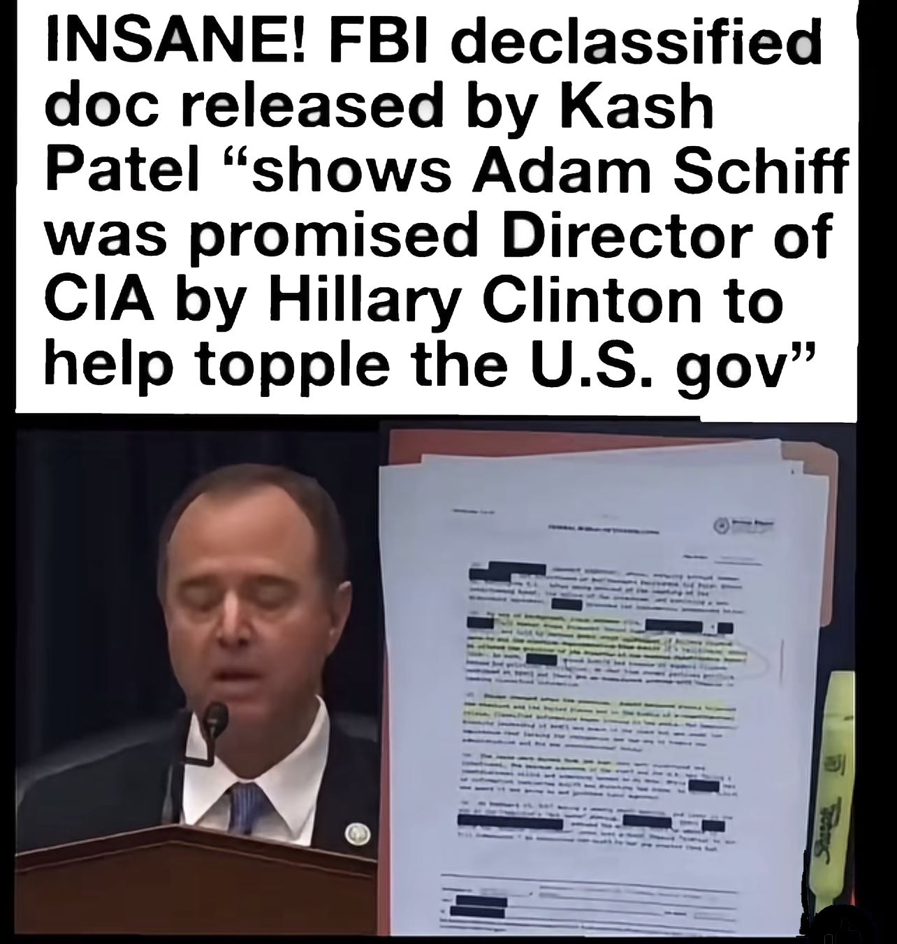 FBI declassified doc released by Kash Patel 