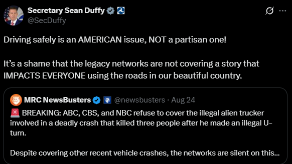 ABC, CBS and NBC refuse to cover the illegal alien trucker involved in a deadly crash that killed 3 people while he was making an illegal u-turn