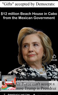 Hillary accepted a 12 million dollar beach house in Cabo complements of the Mexican government 