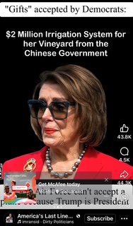 Pelosi received a 2 million dollar irrigation system from the
		Chinese