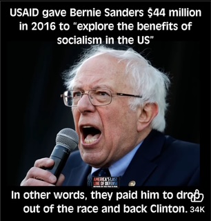 Bernie got $44 Million dollars to drop out of the presidential race.